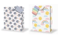 // SAC CADEAU LARGE - PETITS HÉRISSONS OU NUAGES AVEC ARC-EN-CIEL